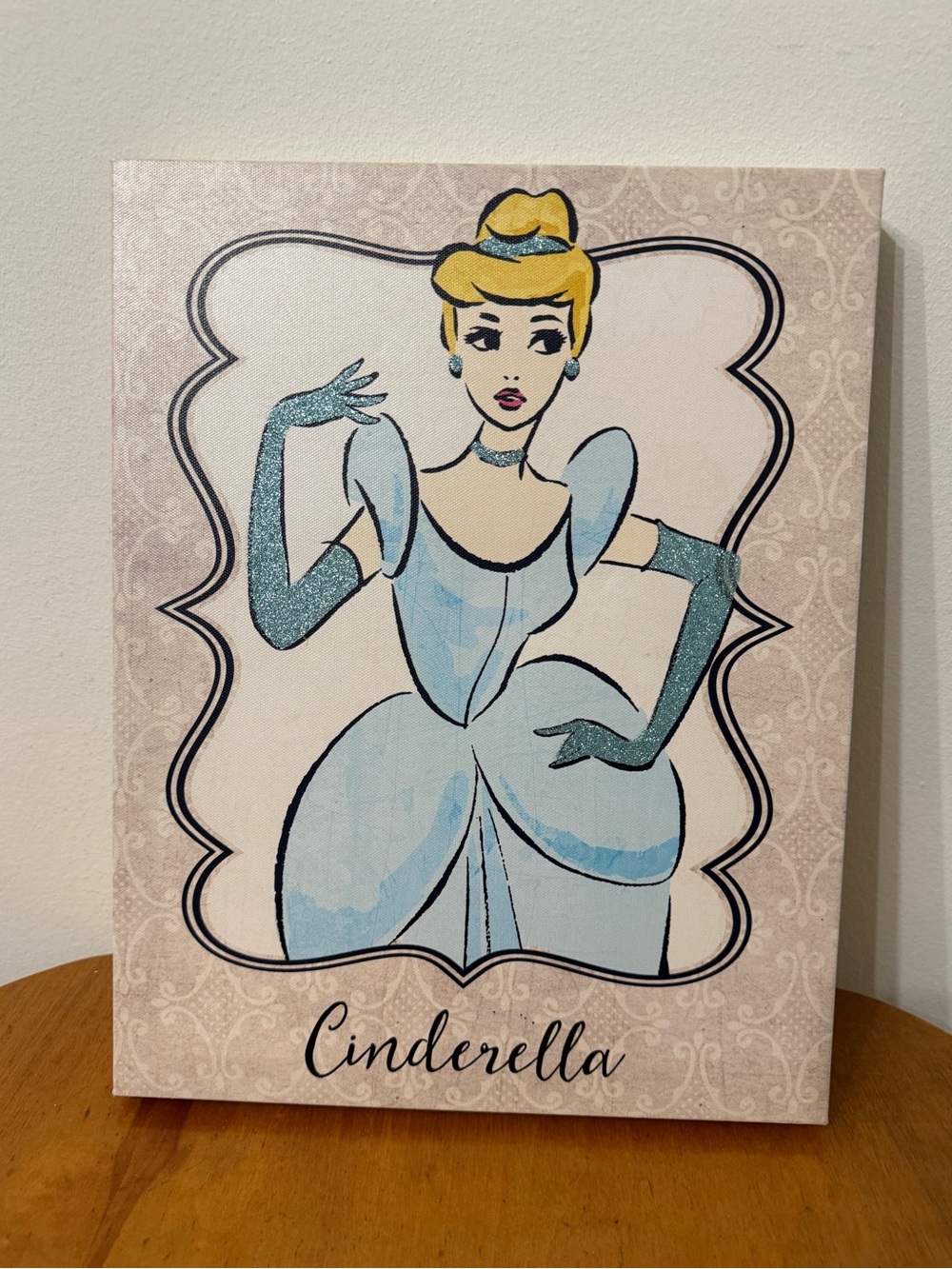 Disney Cinderella Artissimo Glitter Canvas Wall Art Princess
